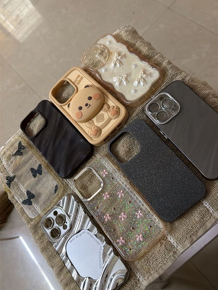 combo of 8  I phone 16 pro covers Assorted Cute Ph