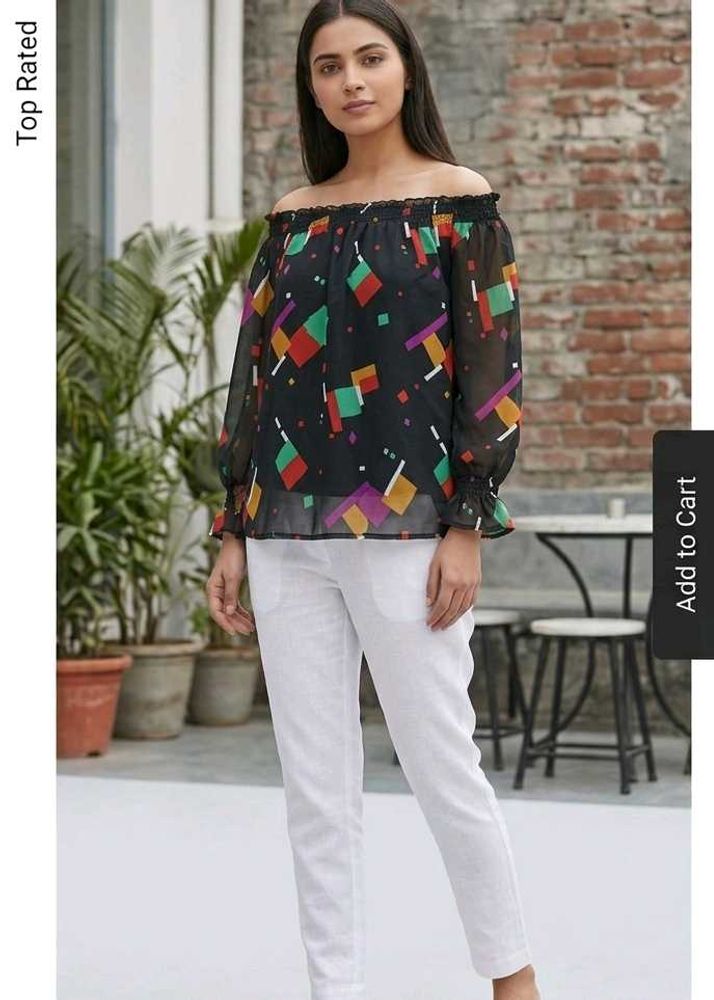 Fun Geometric Print Top for Women