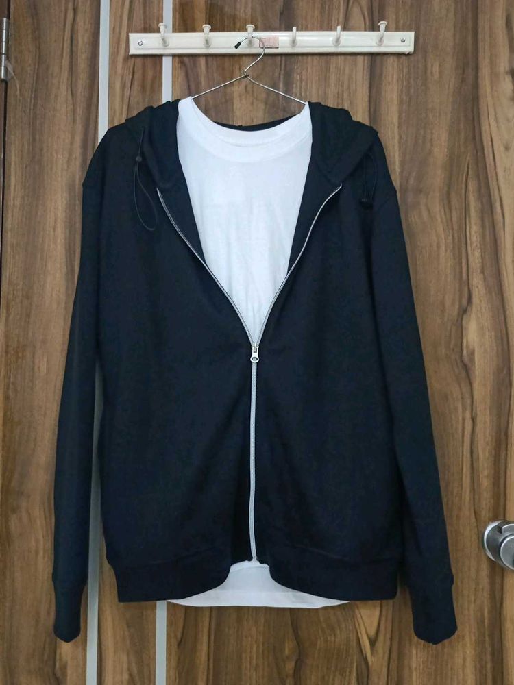 Comfortable Zip-Up Hoodie with white t-shirt