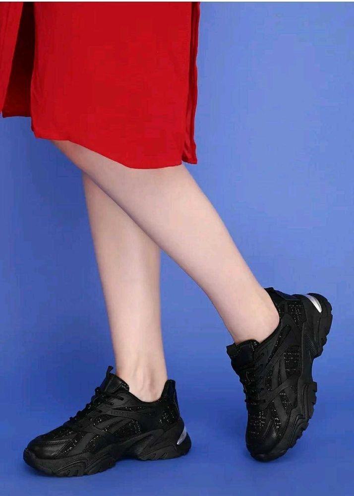 👟Black Chunky Sneakers