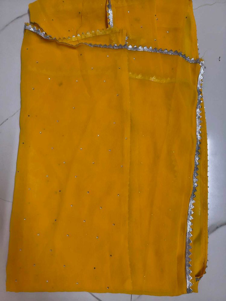 Yellow Embellished Dupatta