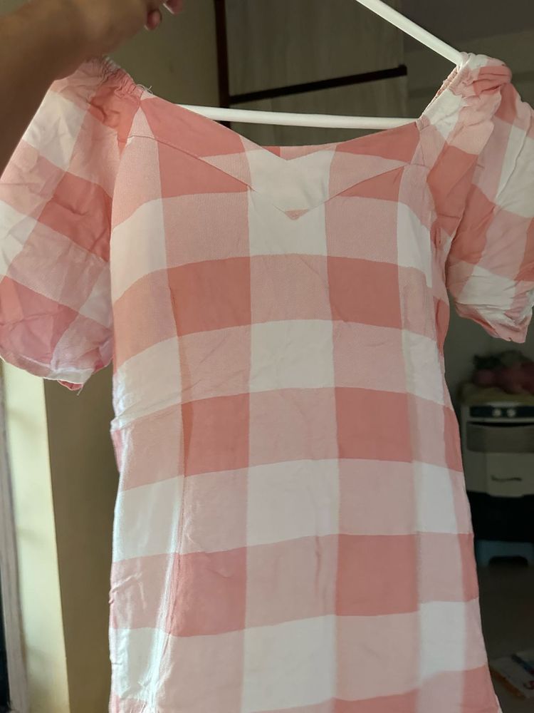 Cute Pink Gingham Dress