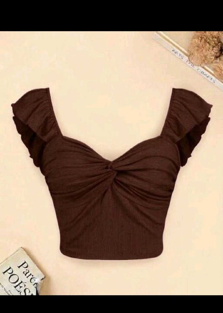 brown beutiful crop top
