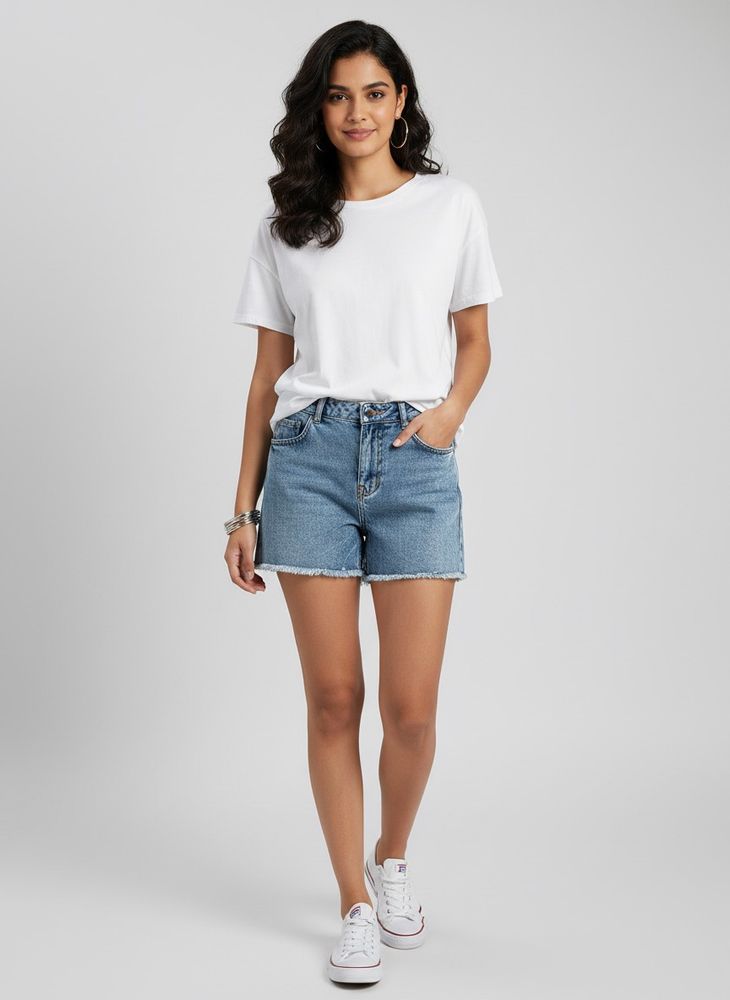 Globus Acid Wash Denim Shorts