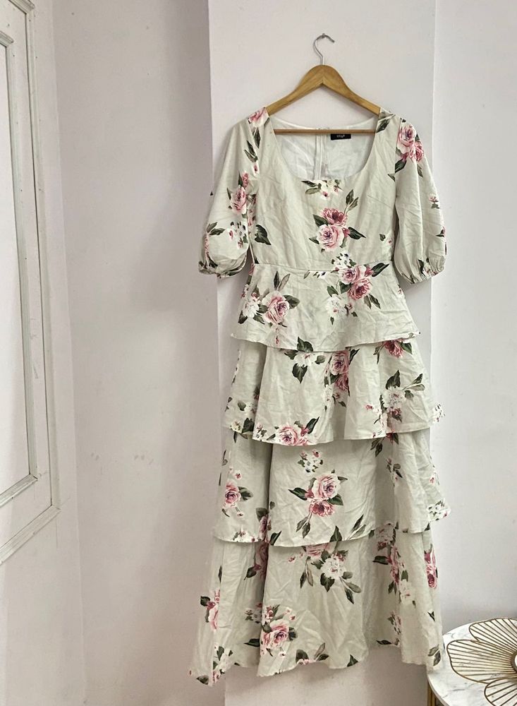 Floral Tiered Midi Dress