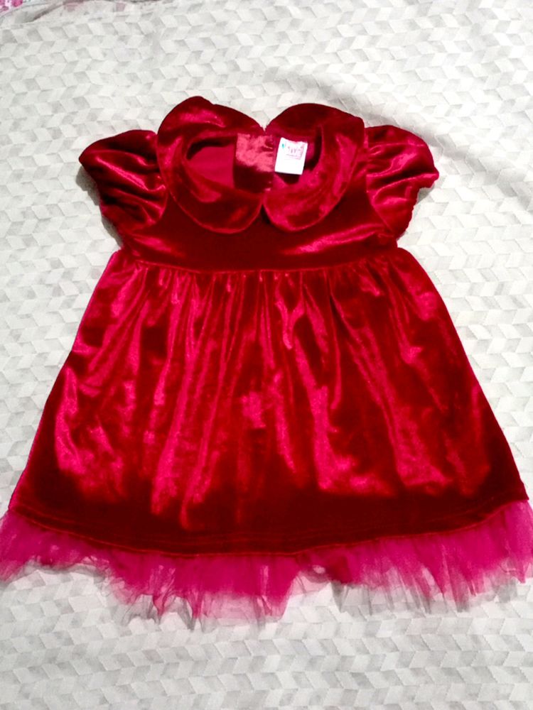 Velvet Dress For Girl Baby 12-18 Months