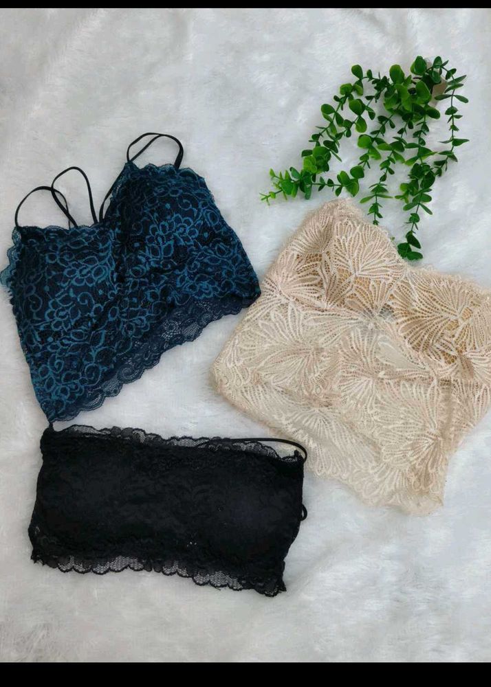 Lace Bralettes Set of 3