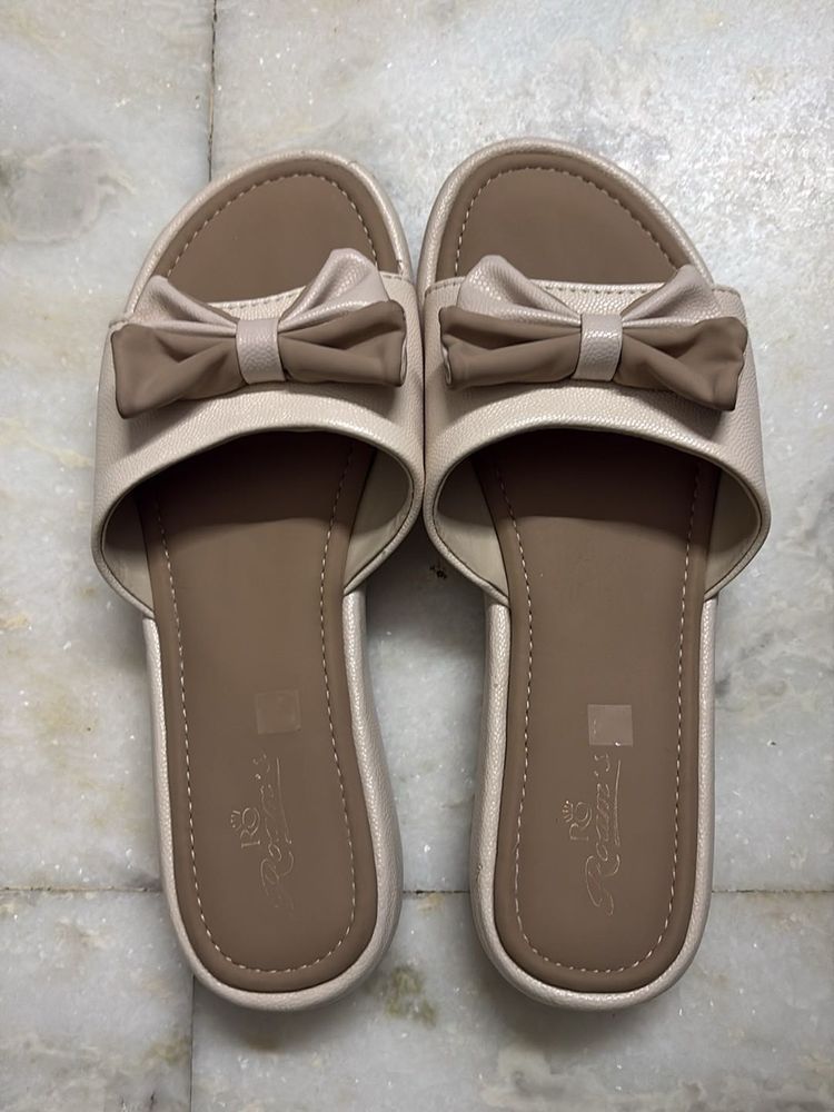 Cute Bow Slip-On Sandals