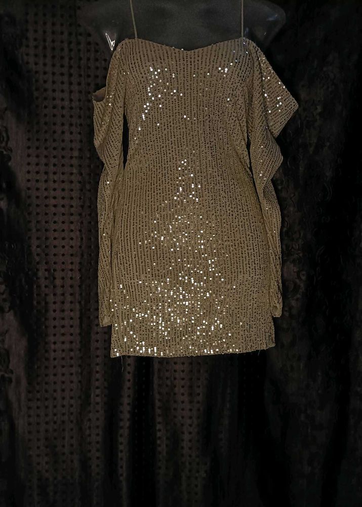Sequin Cold Shoulder Dress
