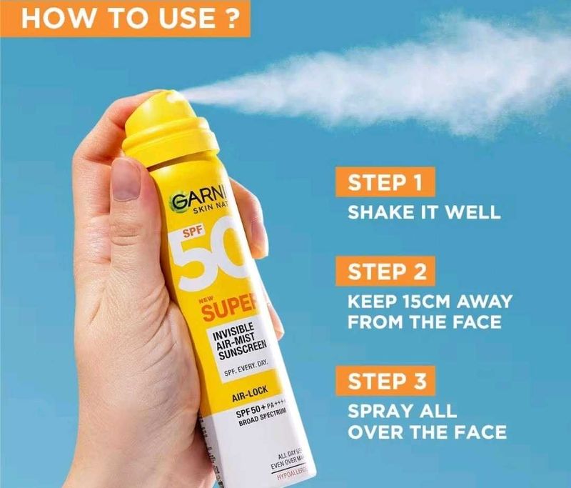 Garnier Spf 50 + Invisible Air Mist Sunscreen