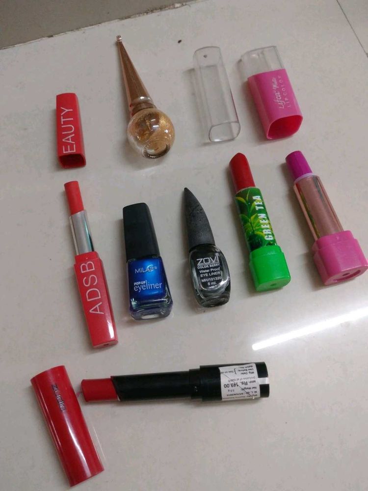 combo lipstick and eye liners