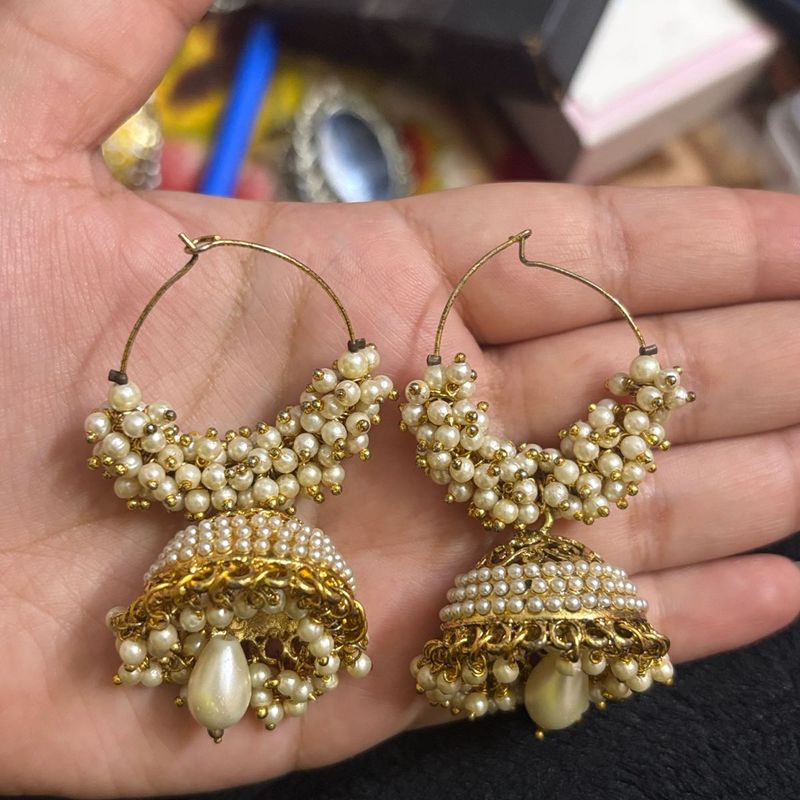 Pearl Jhumka Earrings
