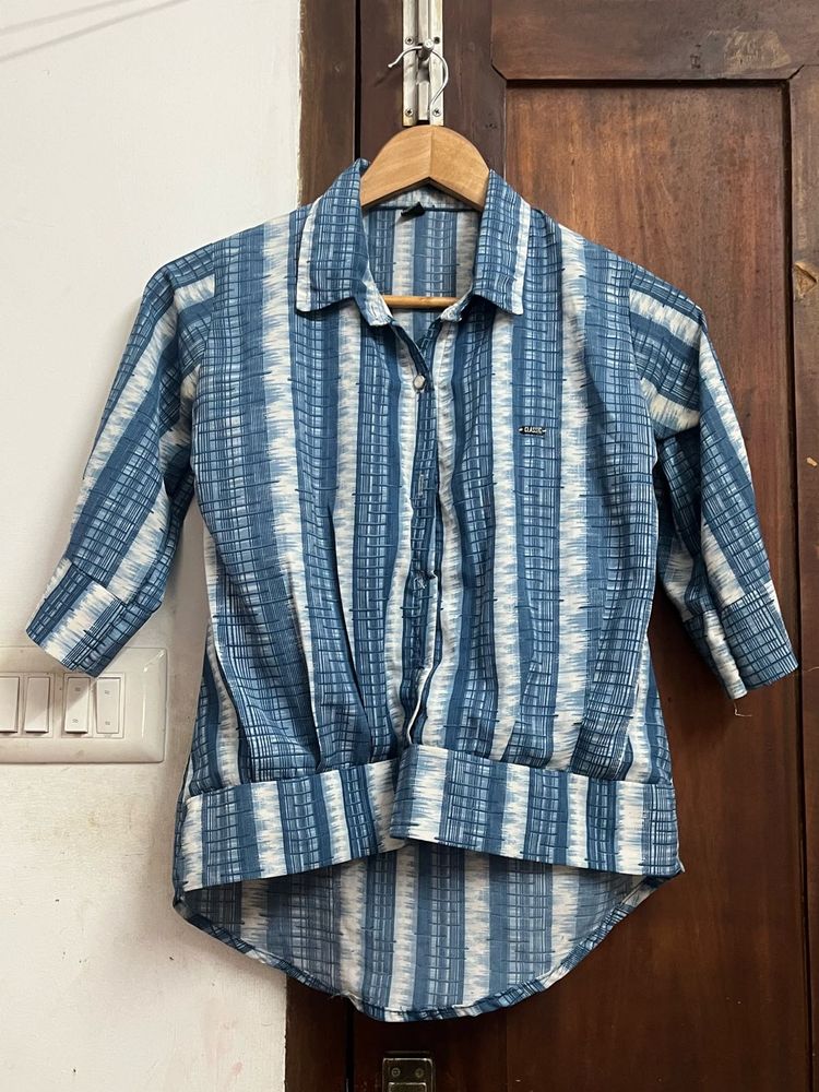 Blue &amp; White Striped Shirt