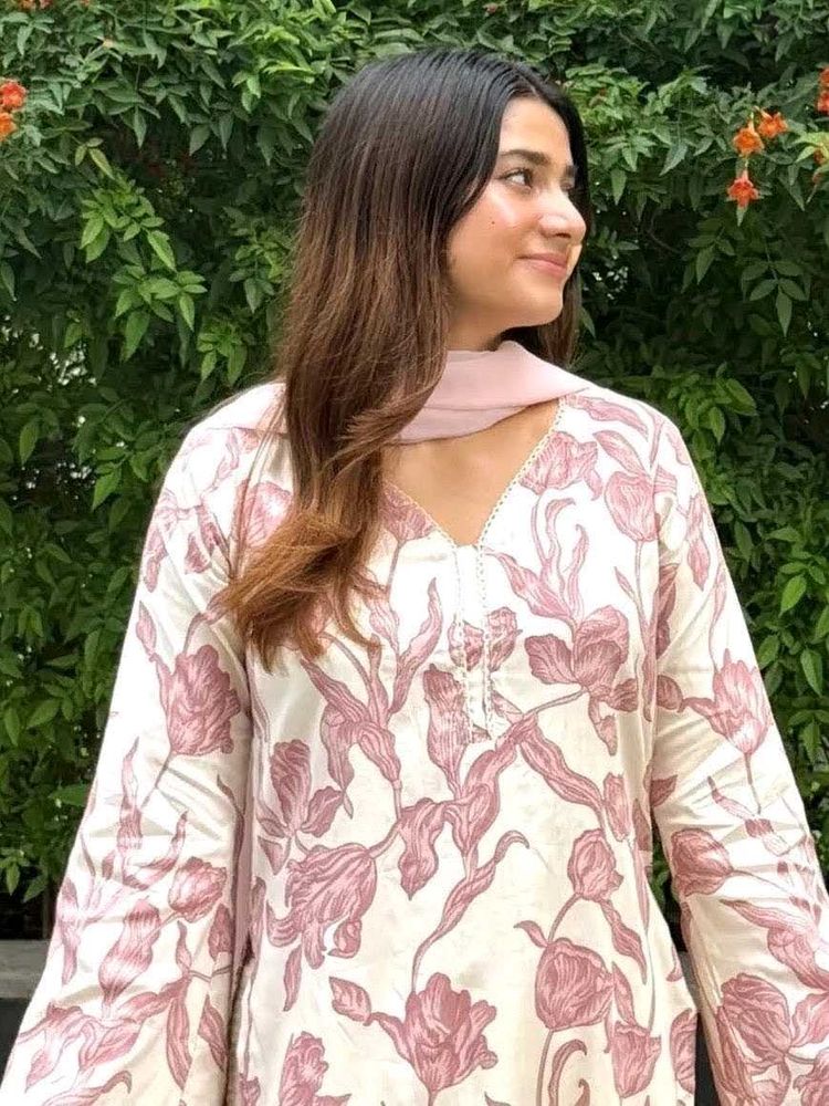 Floral Farsi Slyle Flare Sleeve Kurta