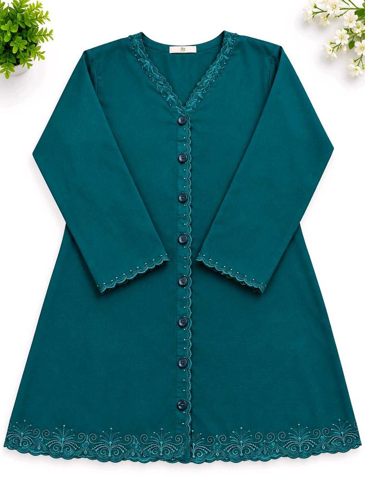 branded Elegant Teal Embroidered tshirt