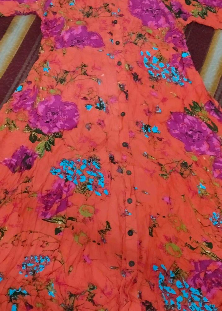 Vibrant Floral Print Kurta
