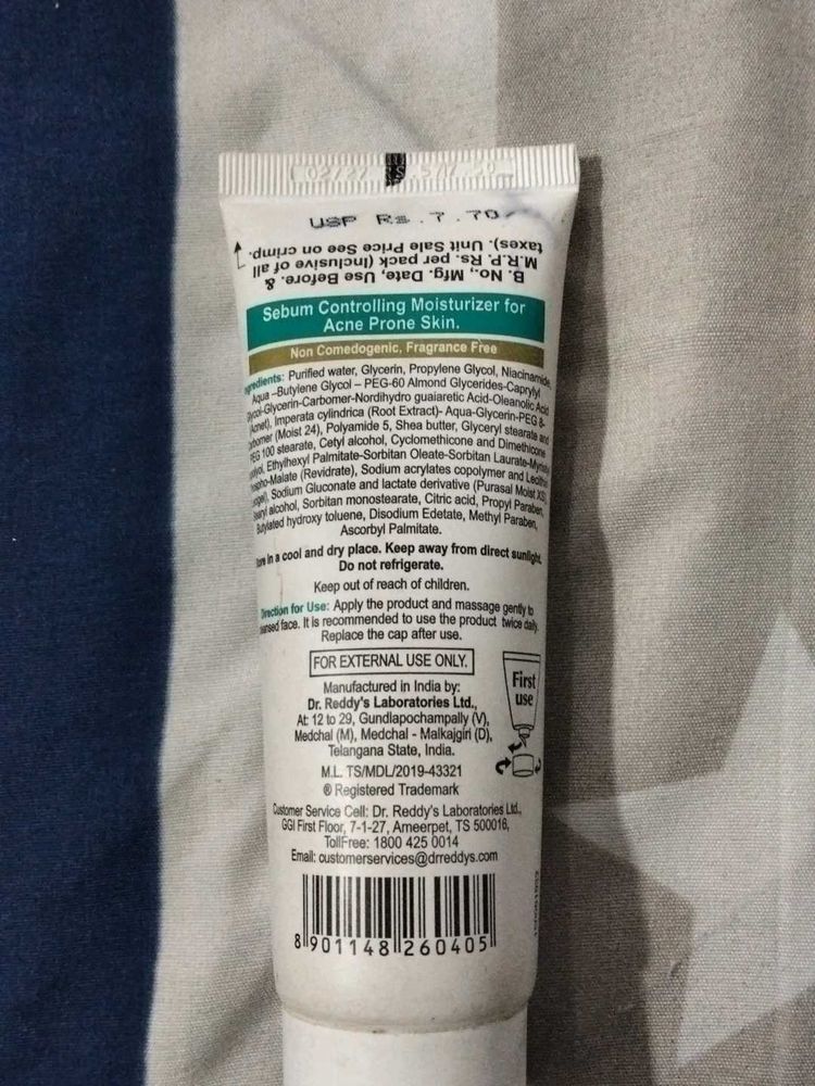 Sebum Controlling Moisturizer for Acne Prone Skin