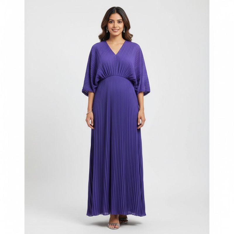 Vero Moda Marquee Purple Pleated Maxi Dress