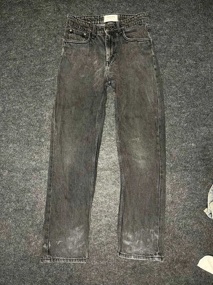 Washed Black Straight Leg Jeans