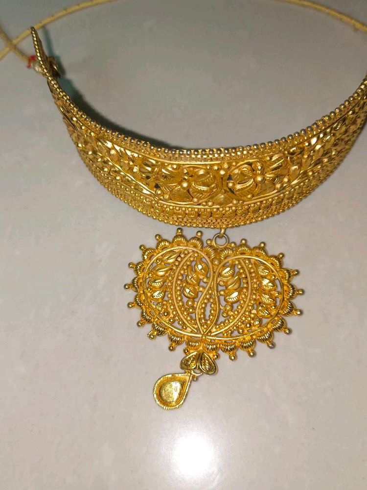 Gold Plated Indian Choker Necklace