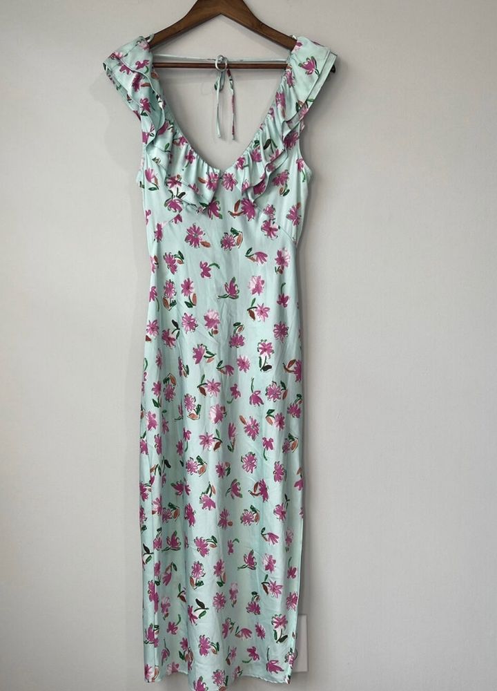 Frilled Floral Print Dress.
