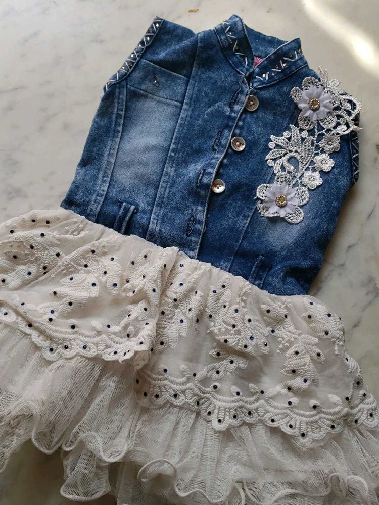 Denim &amp; Lace Dress