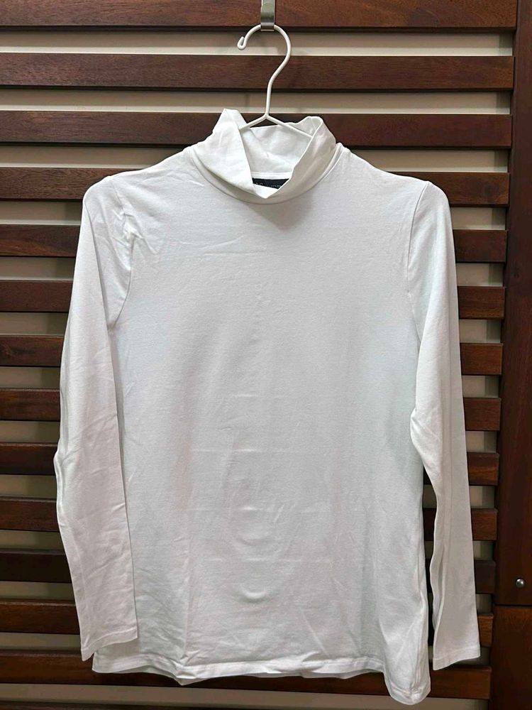Classic White Turtleneck Top