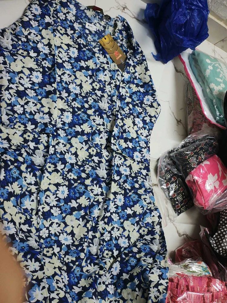 Blue Floral Kurta