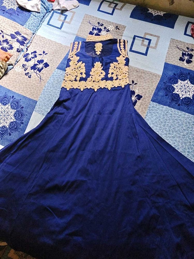 Beautiful Royal Blue Ethnic Gown