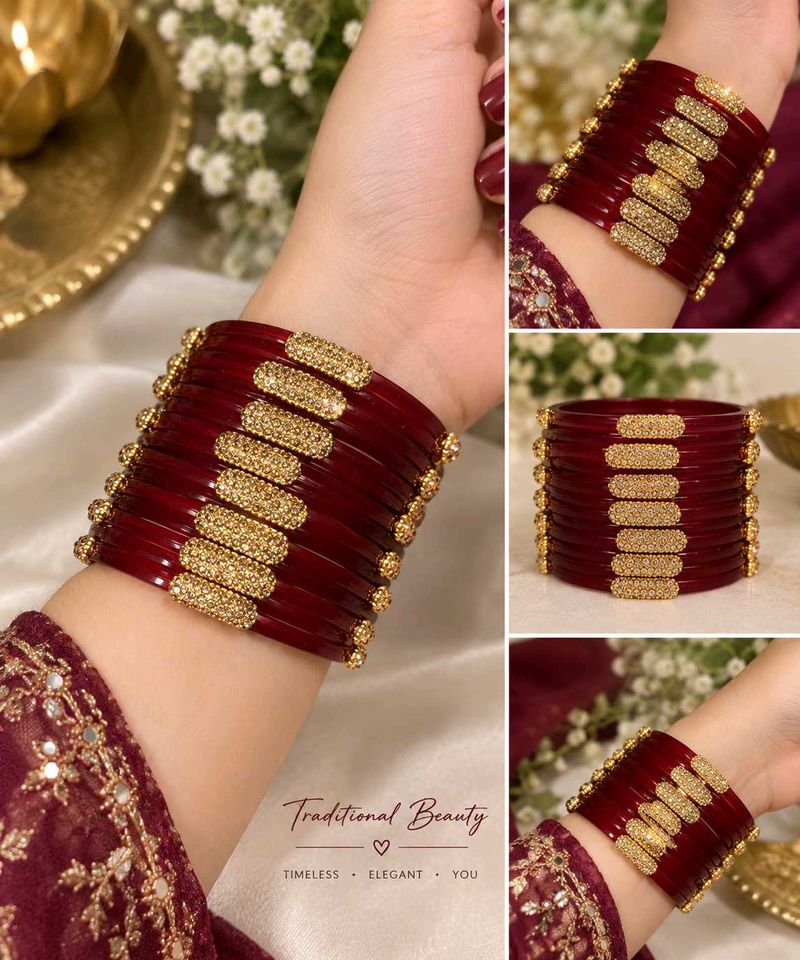 Elegant red &amp; Gold Bangles