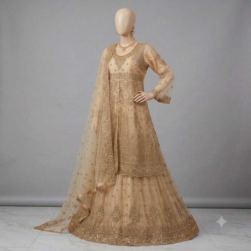 Designer Golden Embellished  ethenic gown