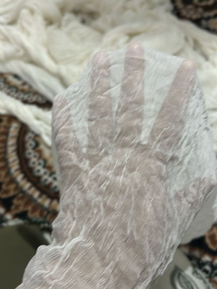 White Dupatta Fabric