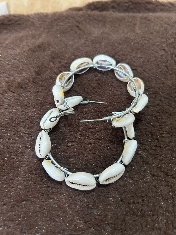 Unique Shell Hoop Earrings
