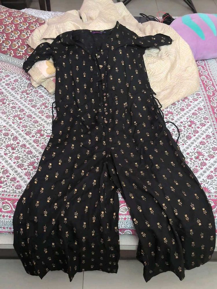 Black Printed ethnic Jumpsuit