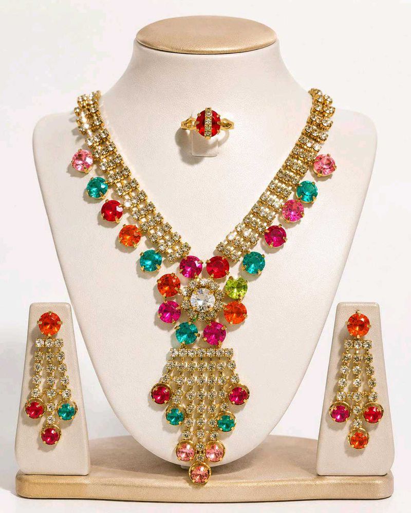 Vibrant Multi-Color Stone Jewelry Set