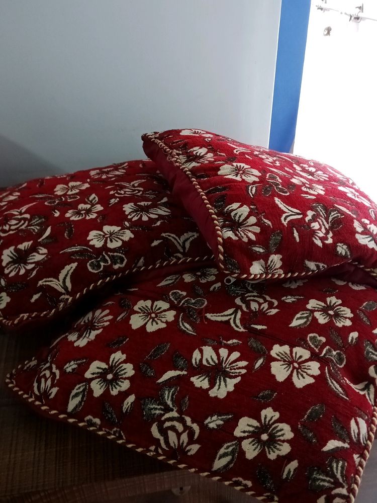 Red Designer Soft Cushions (2 Numbers)
