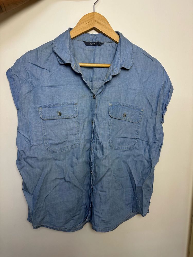 ONLY Denim Button-Up Shirt boxy look