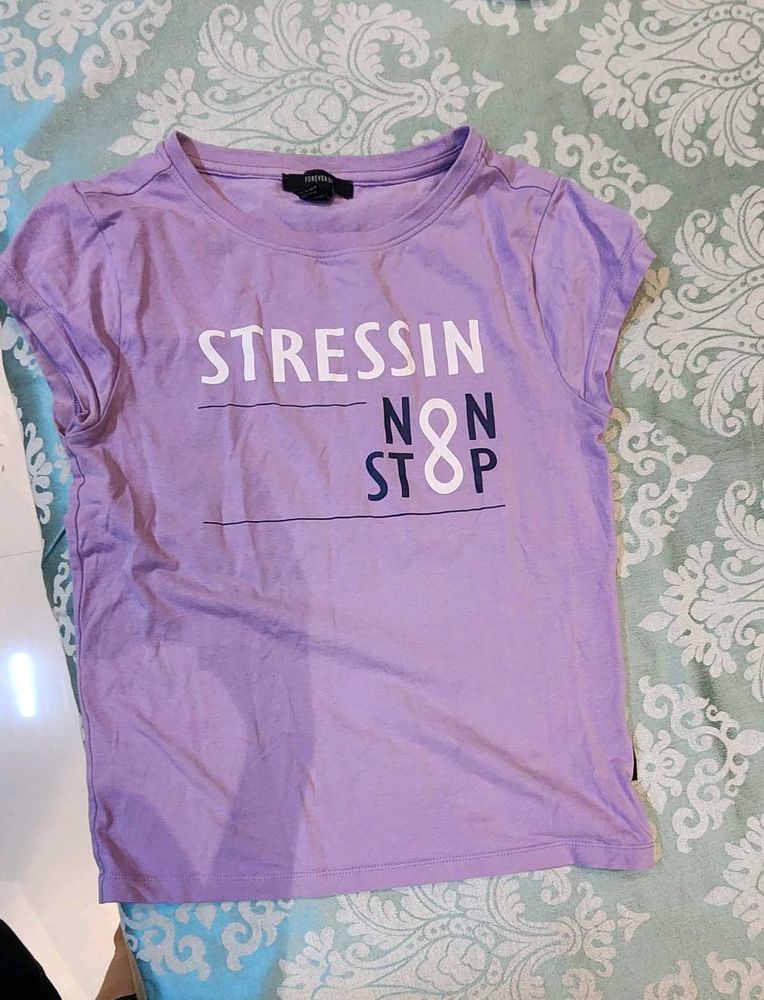 Forever 21 Lavender Love T Shirt