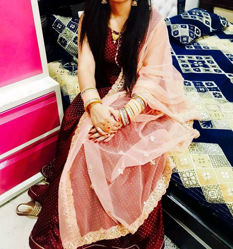 anarkali kurta set with cancan