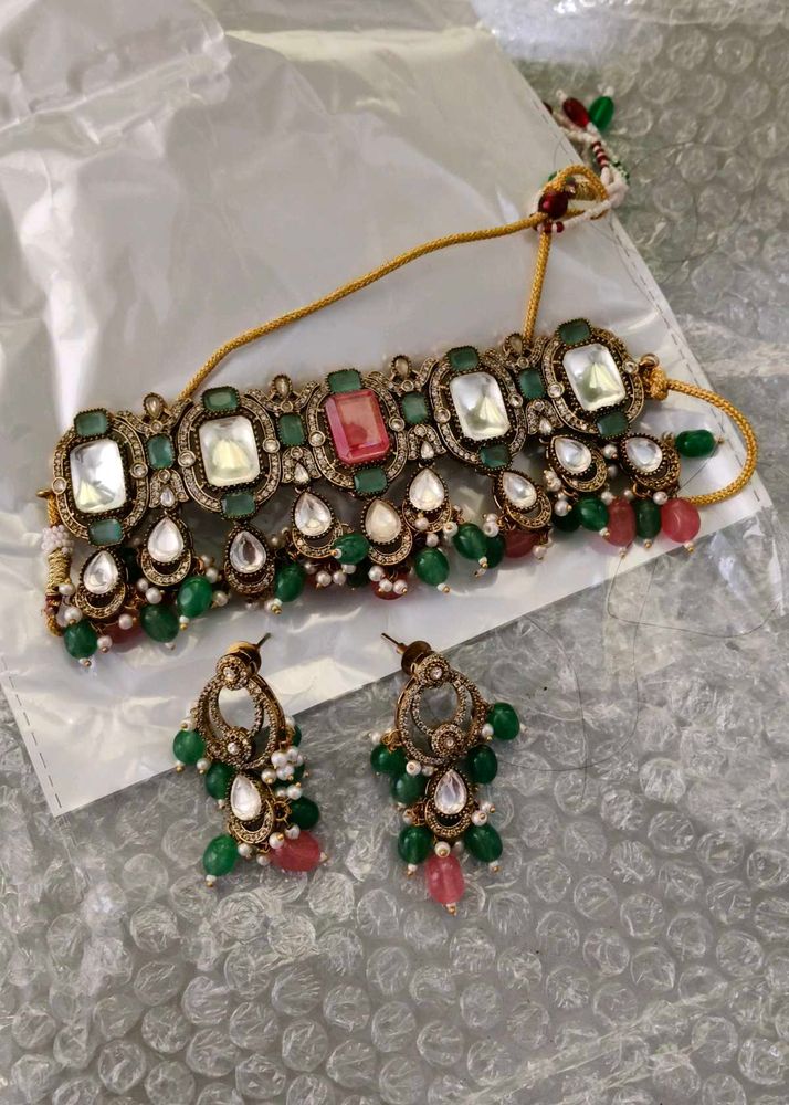 Stunningpolki Kundan Choker Necklace Set