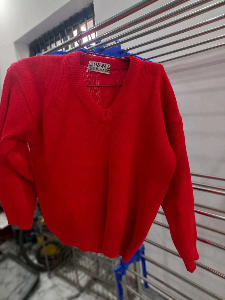 Red V-Neck Sweater