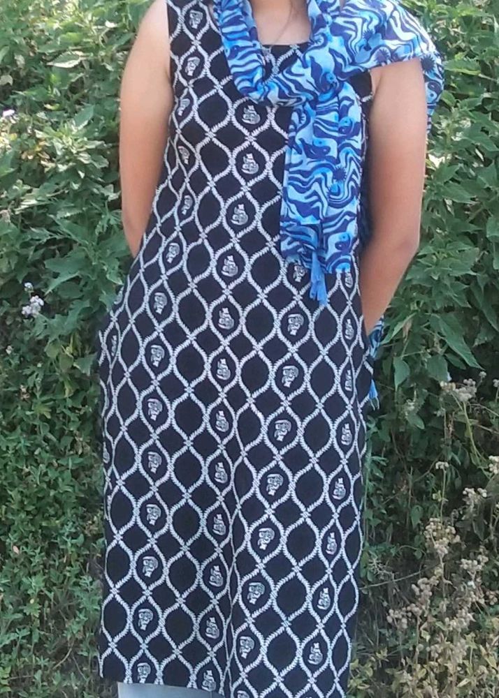 Elegant Black Printed Kurta
