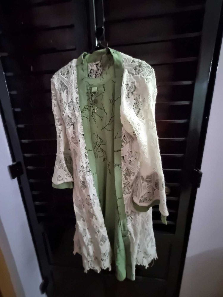 Olive green dress with jacket