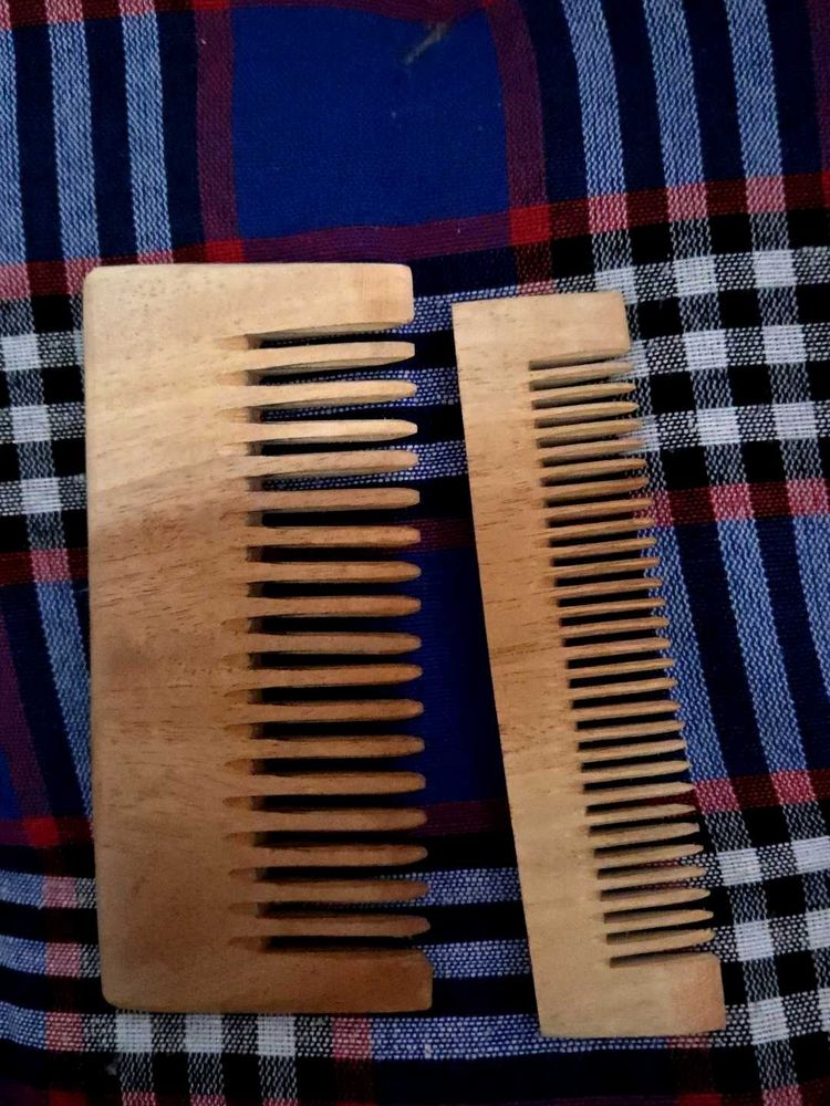 Wooden Hair Comb Set of 2