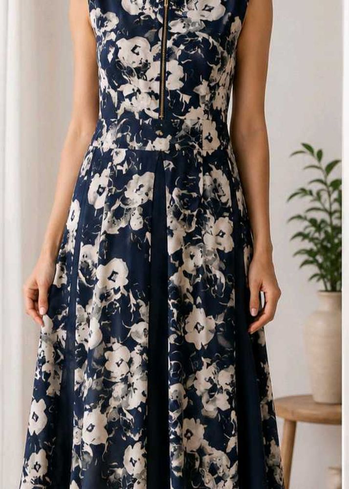 Elegant Floral Print Midi Dress