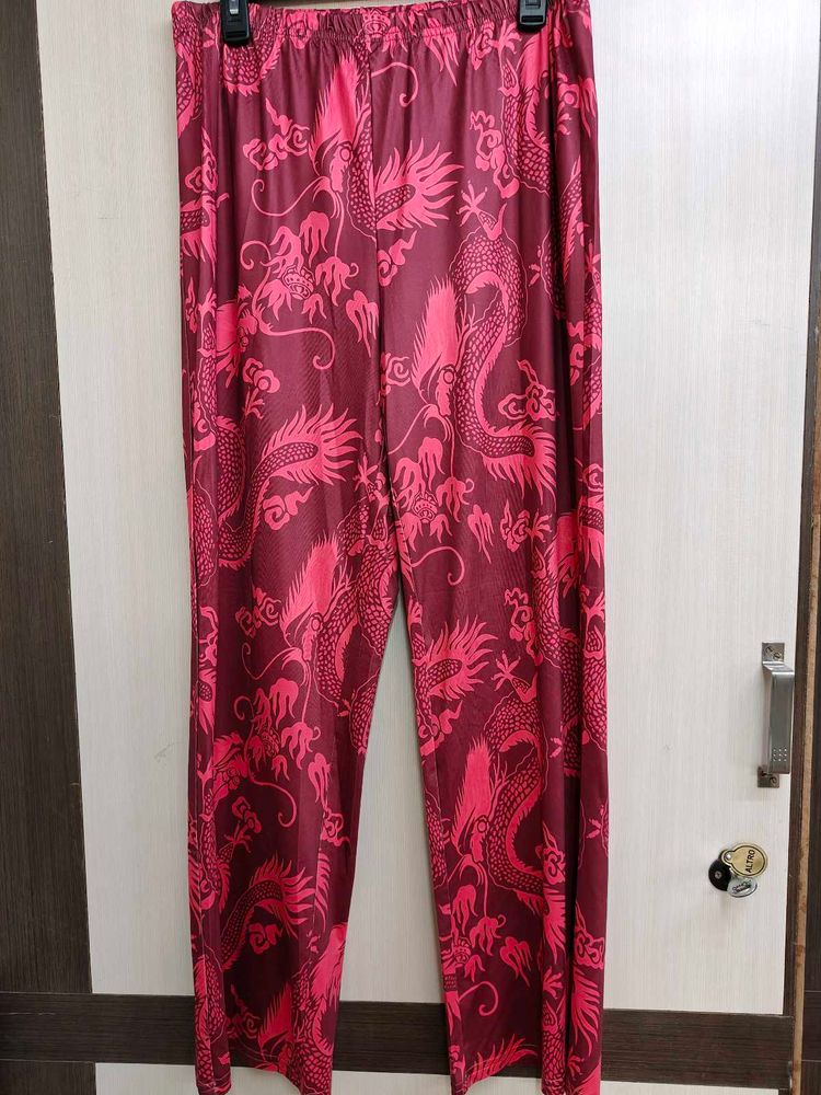 Shein Brand Stretchable Printed Straight Pant