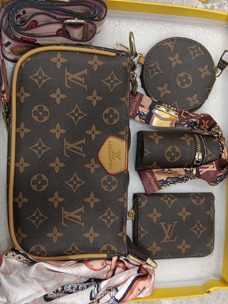 Designer Monogram Crossbody Bag Set