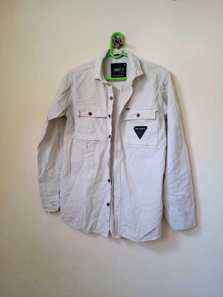 Men's Casual Beige Shirt