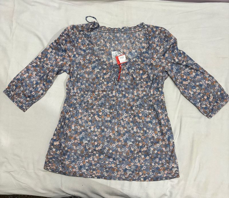 Floral Print 3/4 Sleeve Top