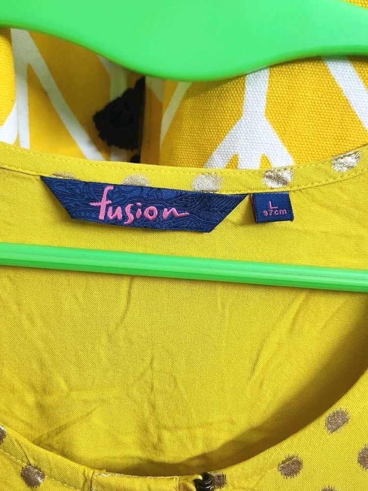 Fusion Yellow Printed Top
